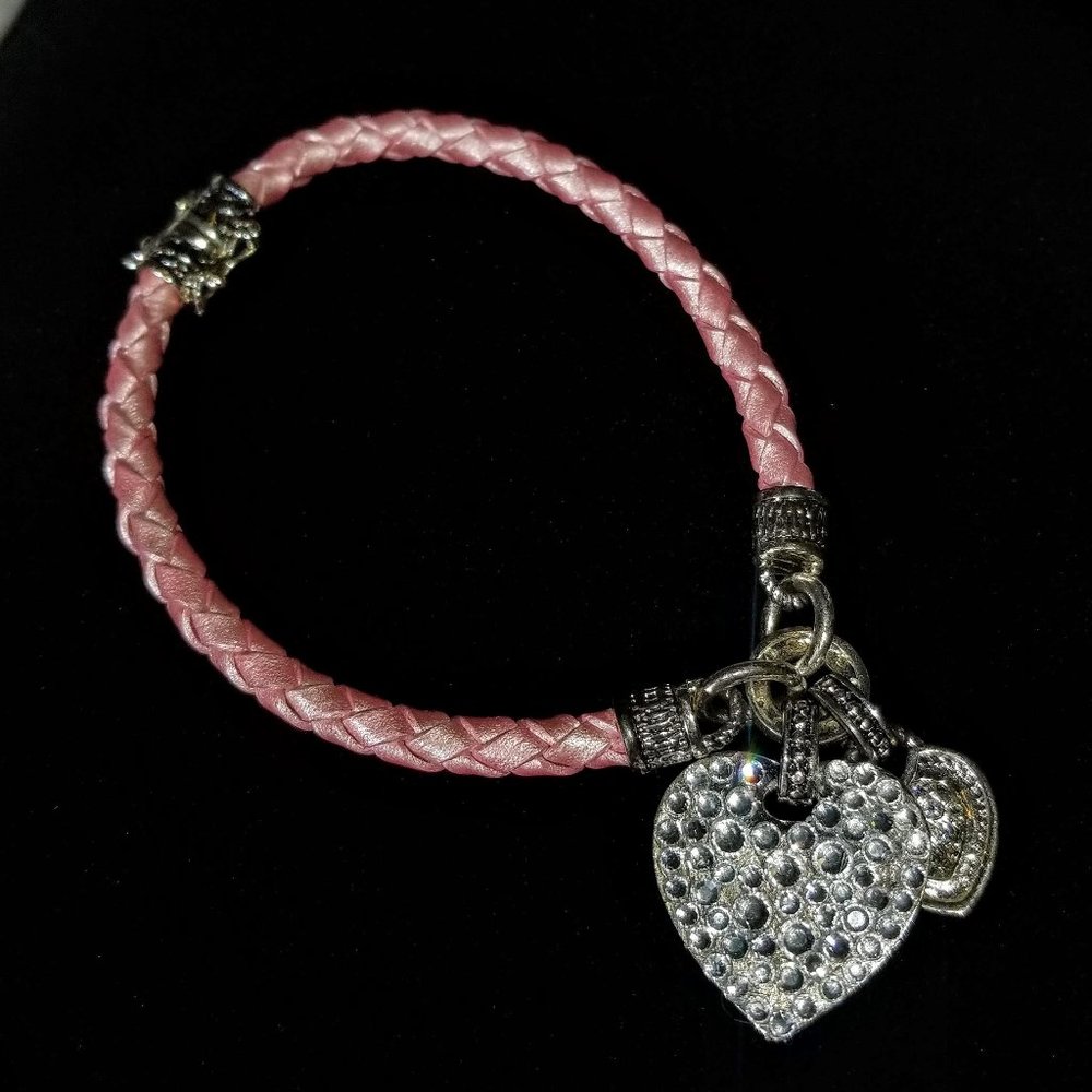 Pink Rhinestone Charm Bracelet